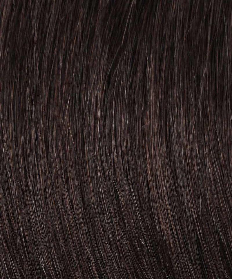 Close-up of Platinum Blonde  Perfect Locks Straight Fusion I-Tip Hair, highlighting individual strands and natural texture with a slight shine.