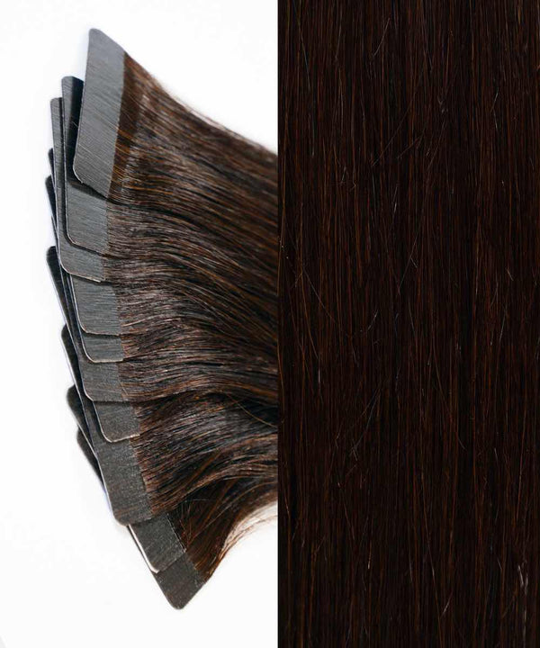 natural black (1B) straight tape in hair extensions by Perfect Locks