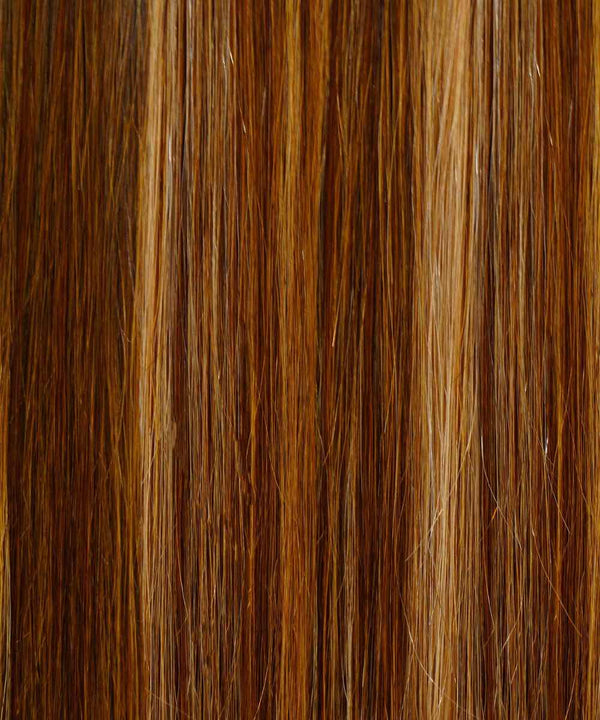 toffee blonde highlights (4/27) straight tape in hair extensions by Perfect Locks