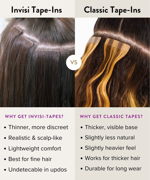 straight invisi tape in hair extensions tape-ins by perfect locks