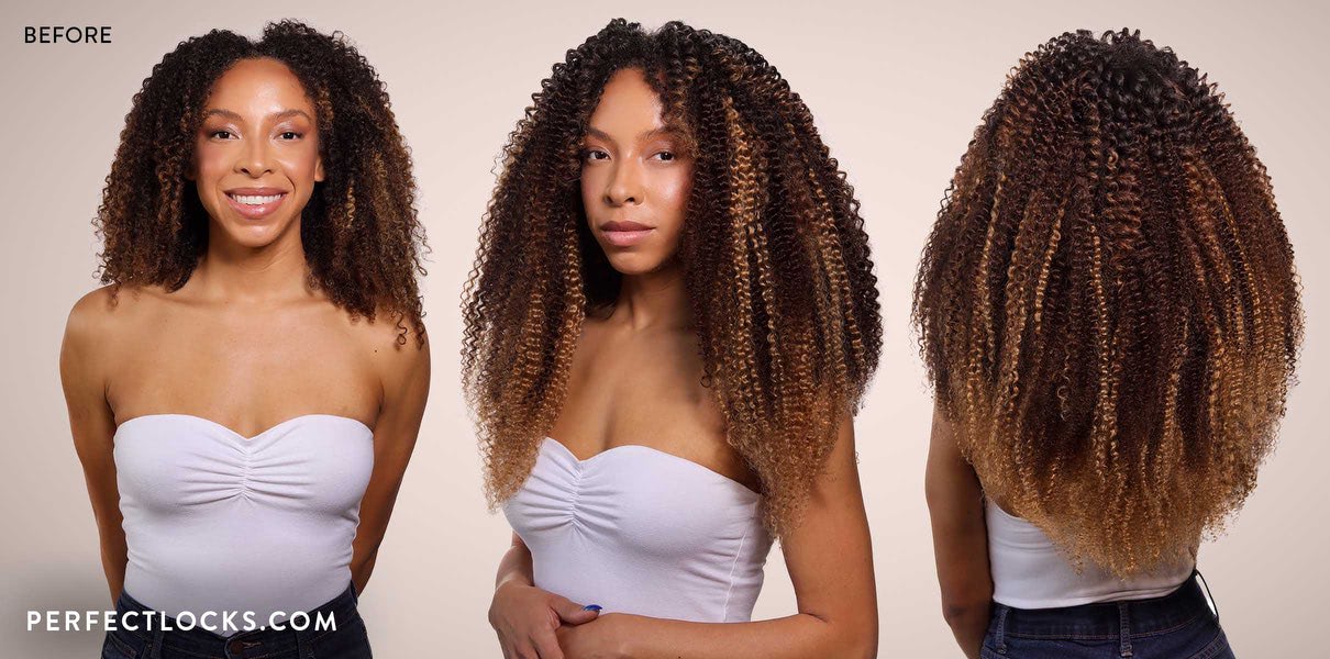 Before and After Textured Hair Extensions