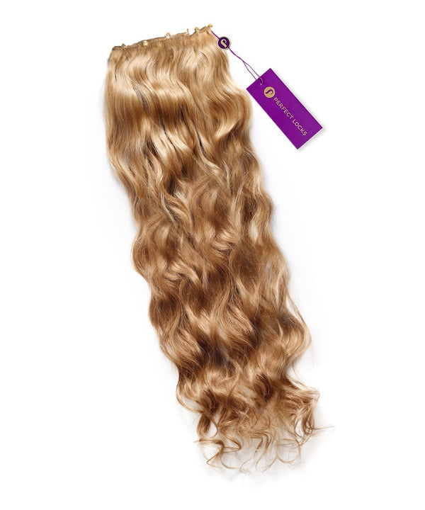 Wavy Beaded Weft Extensions in Honey Blonde (27) by Perfect Locks 