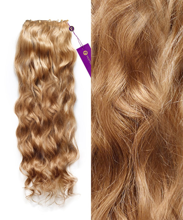 Wavy Beaded Weft Extensions in Honey Blonde (27) by Perfect Locks 