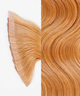 dark auburn (33) wavy tape in hair extensions by Perfect Locks#color_honey-blonde-(27)