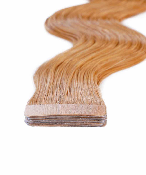 dark auburn (33) wavy tape in hair extensions by Perfect Locks