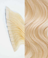 platinum blonde (613) wavy tape in hair extensions by Perfect Locks#color_platinum-blonde-(613)