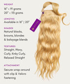 Wavy Clip-In Ponytail Specs and Details