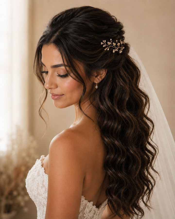 Wavy bridal hair extensions