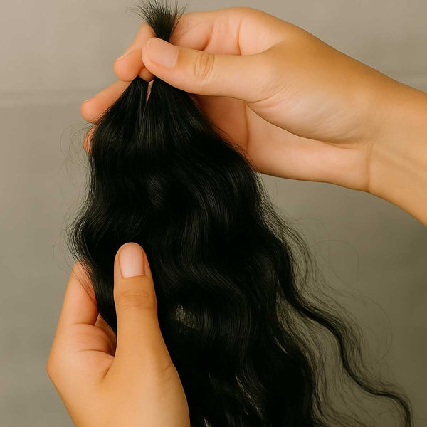 separate bulk hair with fingers