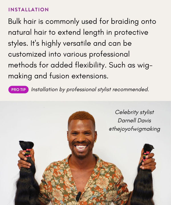 how to use wavy bulk hair for braiding