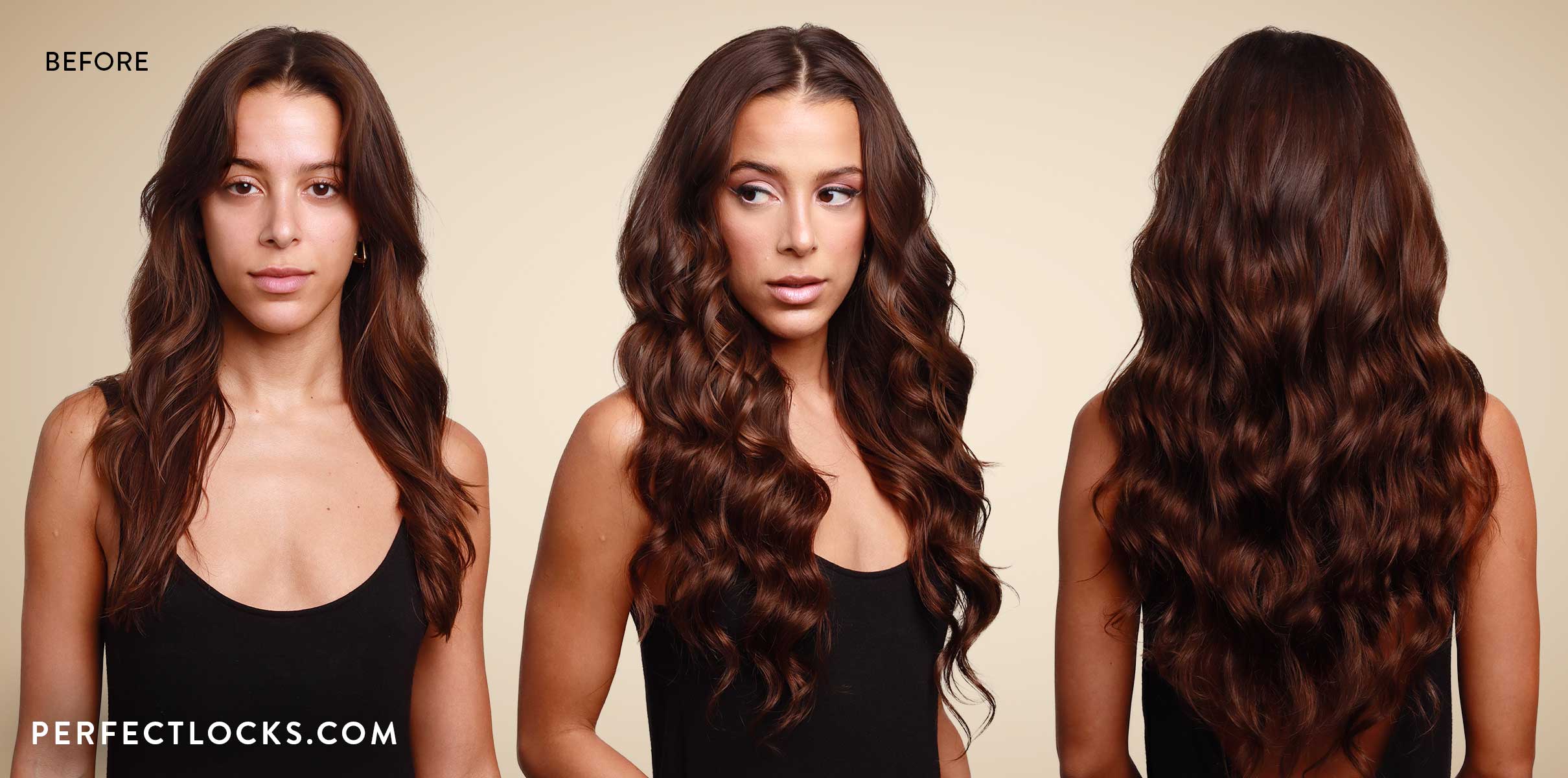 Before After Clip In Hair Extensions