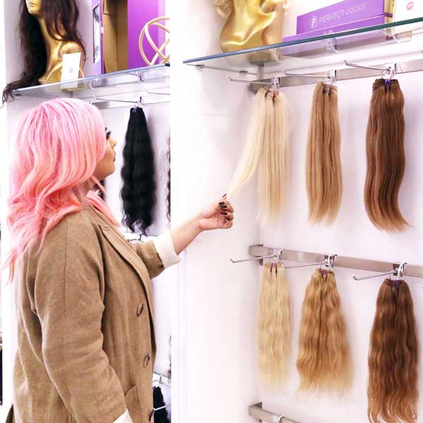 customer shopping for extensions