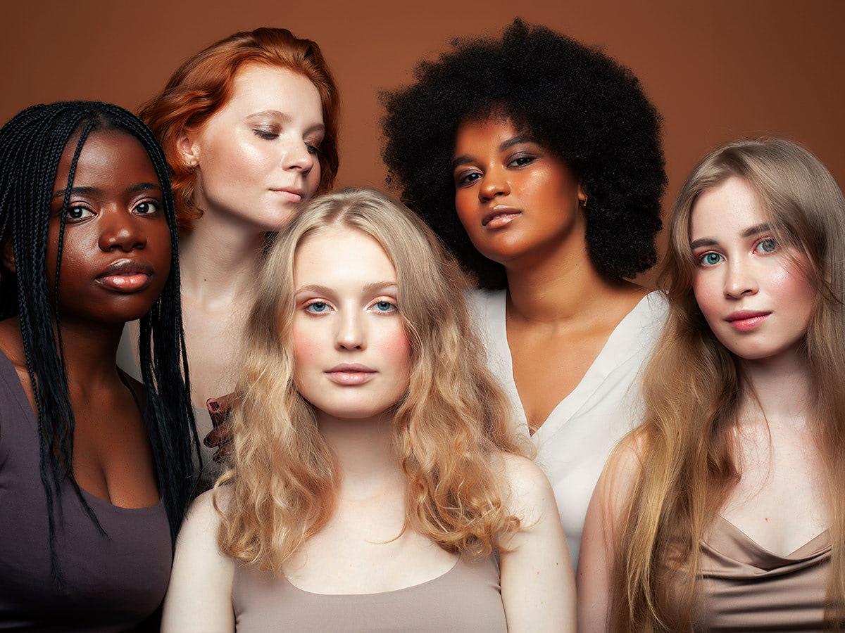 diverse group of women with short hair 