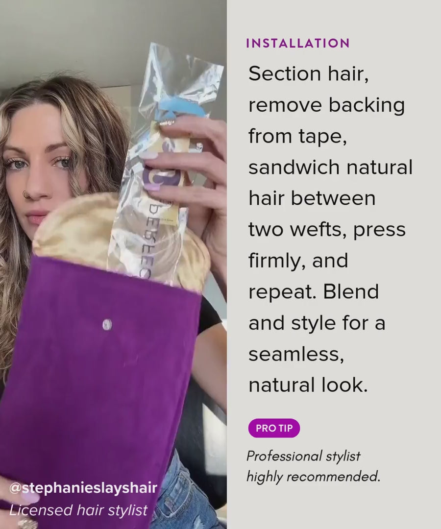 straight invisi tape in hair extensions tape-ins by perfect locks - video preview
