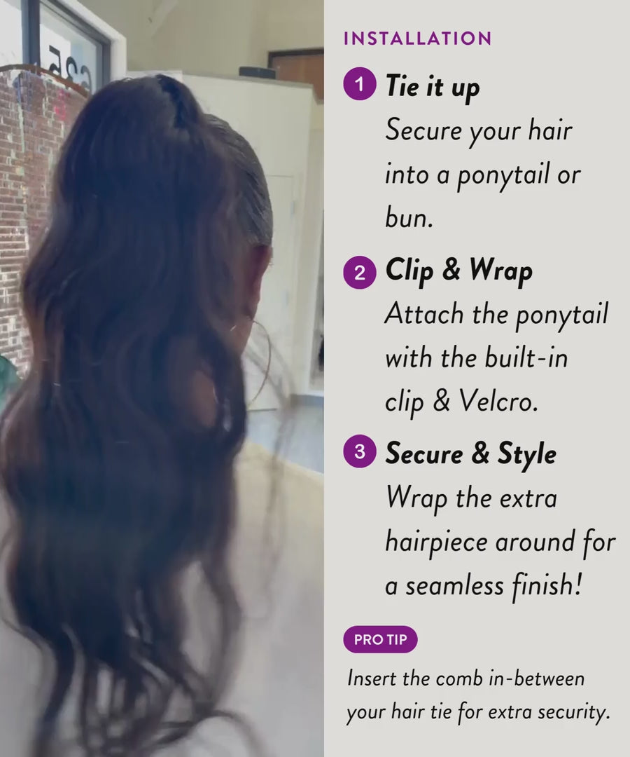 Wavy Clip-In Ponytail Installation Video - video preview