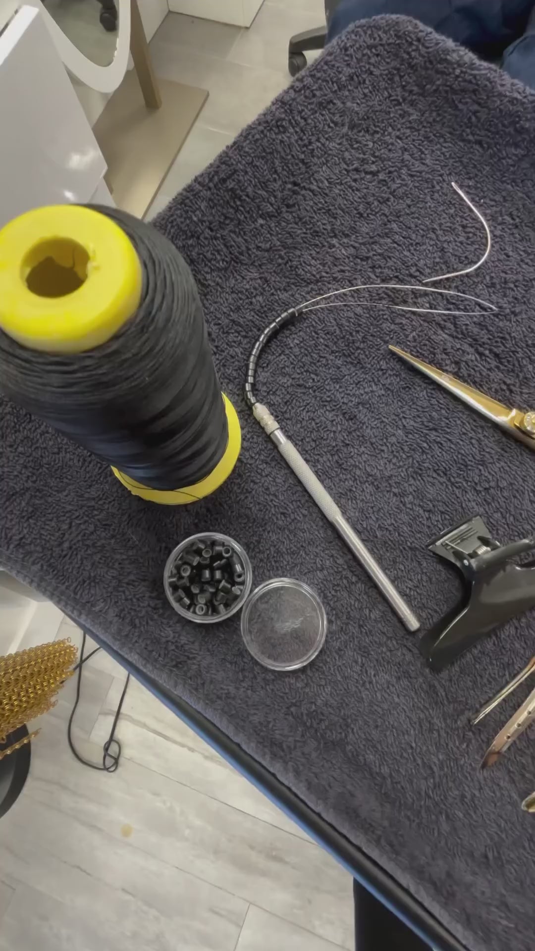 tight curly hand tied weft installation - video preview
