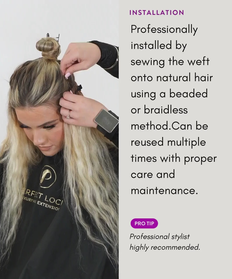 Curly Hand-Tied Weft Rows (2oz) Hand-Tied Weft - video preview