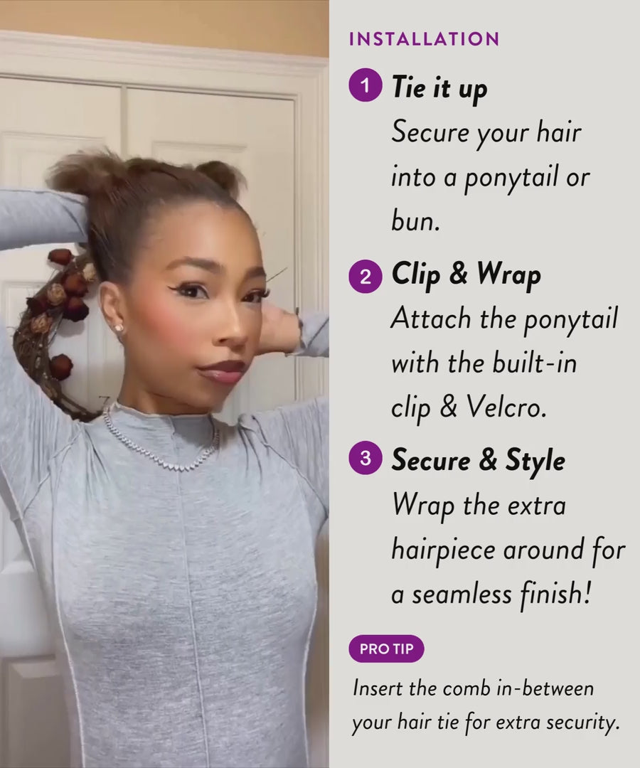 Relaxed Straight Clip-In Ponytail Installation Video - video preview
