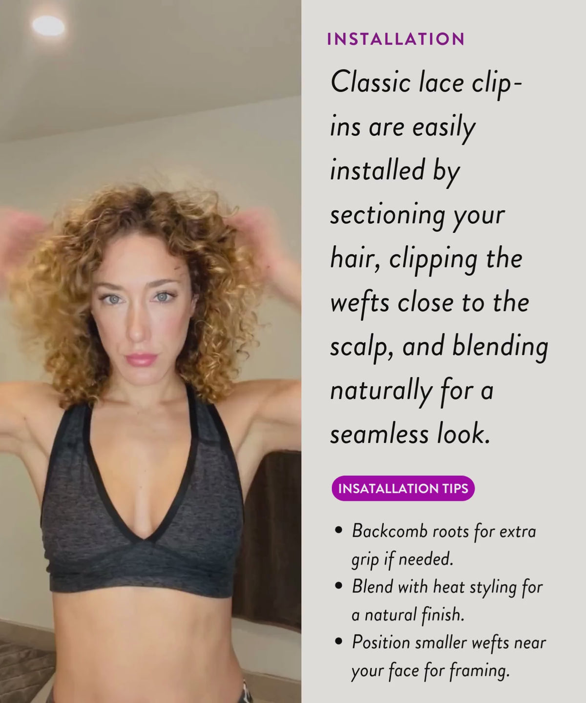 curly lace clip-in hair extensions set by perfect locks - video preview