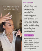 relaxed straight lace clip-in hair extensions set by perfect locks