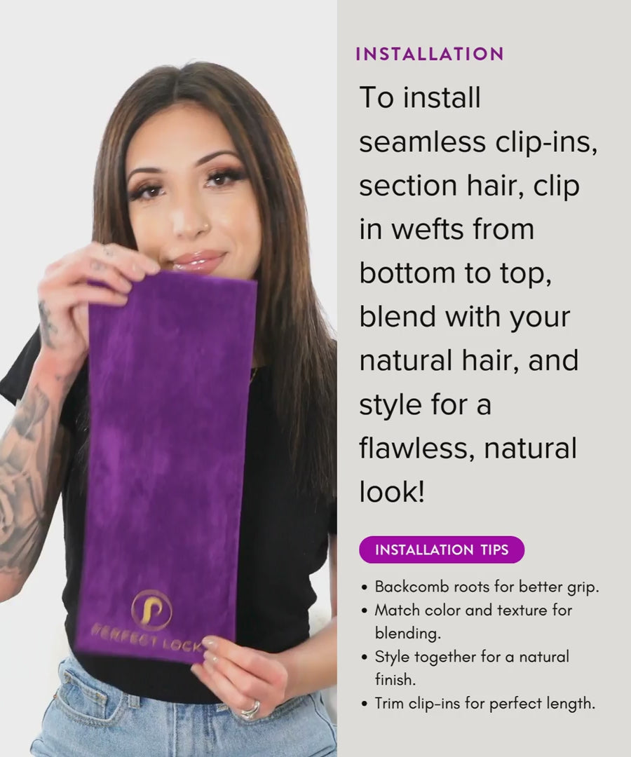 wavy seamless clip-in hair extensions set by perfect locks - video preview
