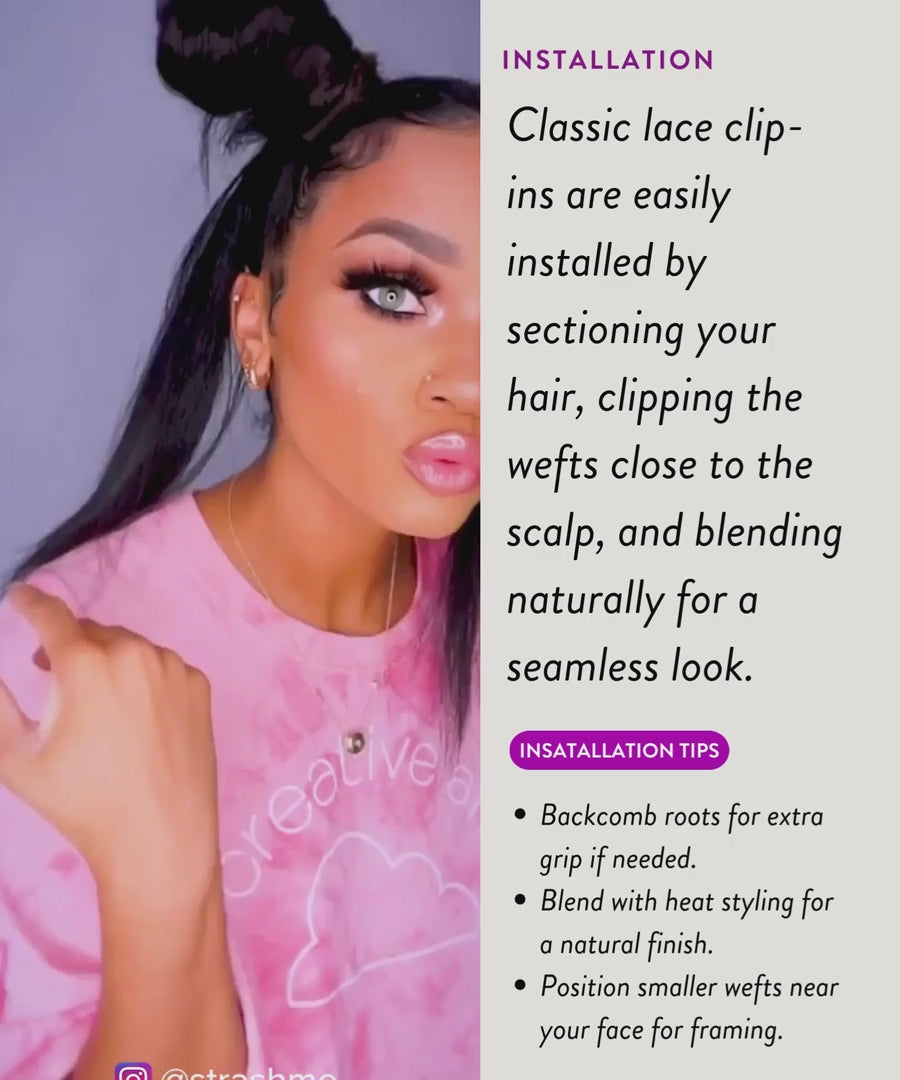 wavy lace clip-in hair extensions set by perfect locks - video preview