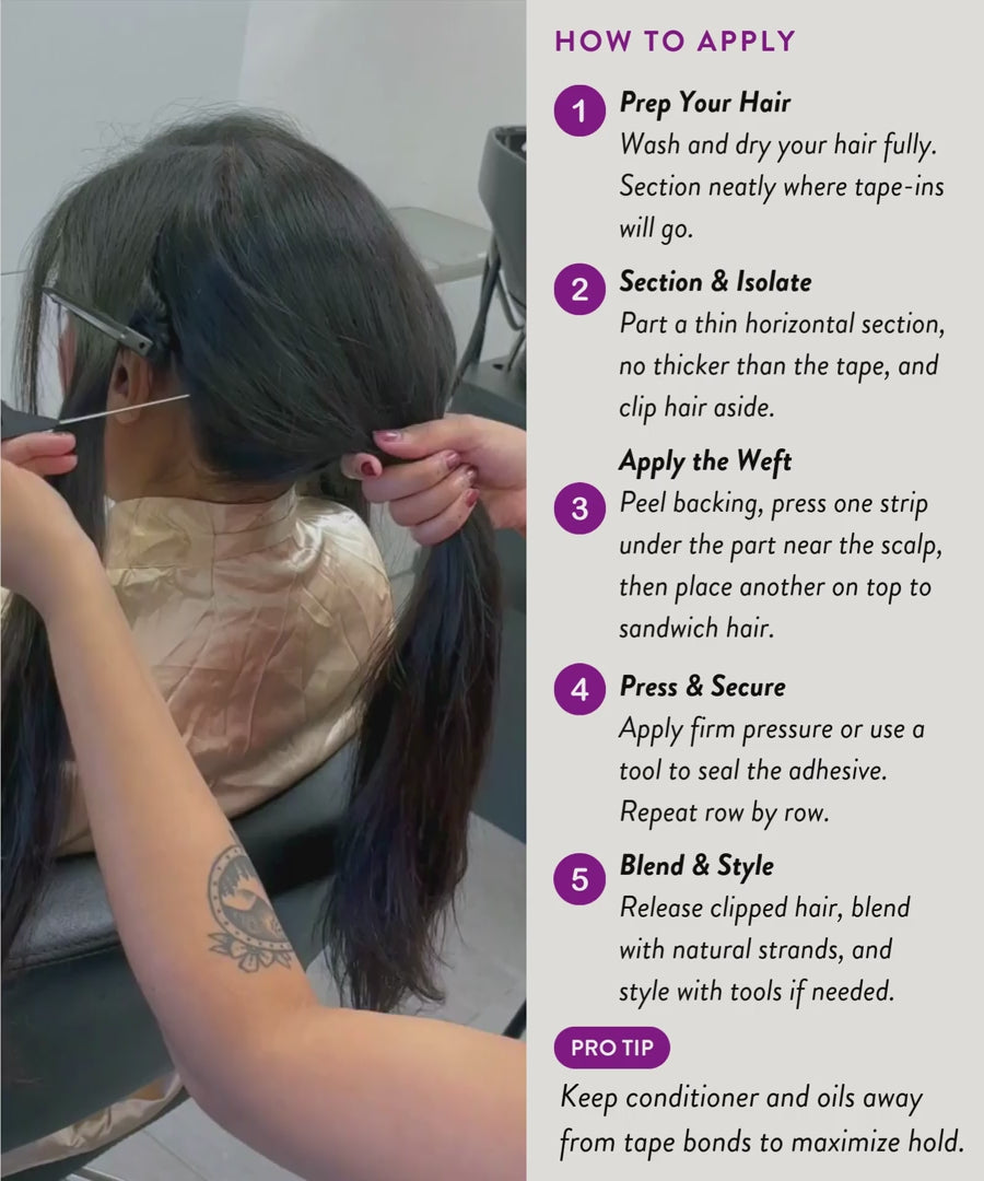 Video of the Curly Seamless Tape-In Weft - video preview