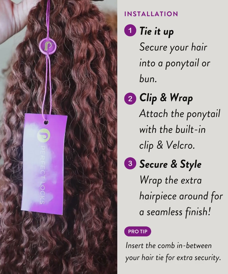 Kinky Curly Clip-In Ponytail Installation Video - video preview