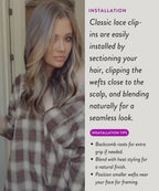 straight lace clip-in hair extensions set by perfect locks