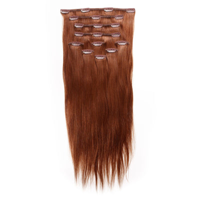 straight 10 piece clip-in set / #33 dark auburn 16" clearance by perfect locks