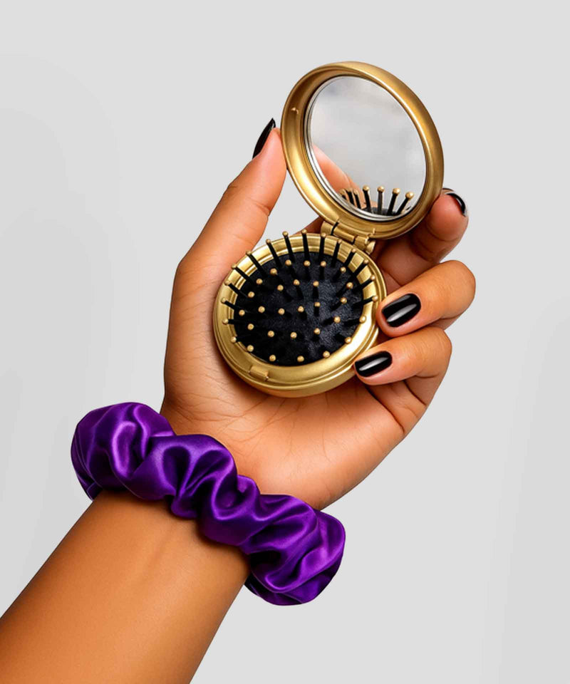 Satin Scrunchie + Travel Brush Set