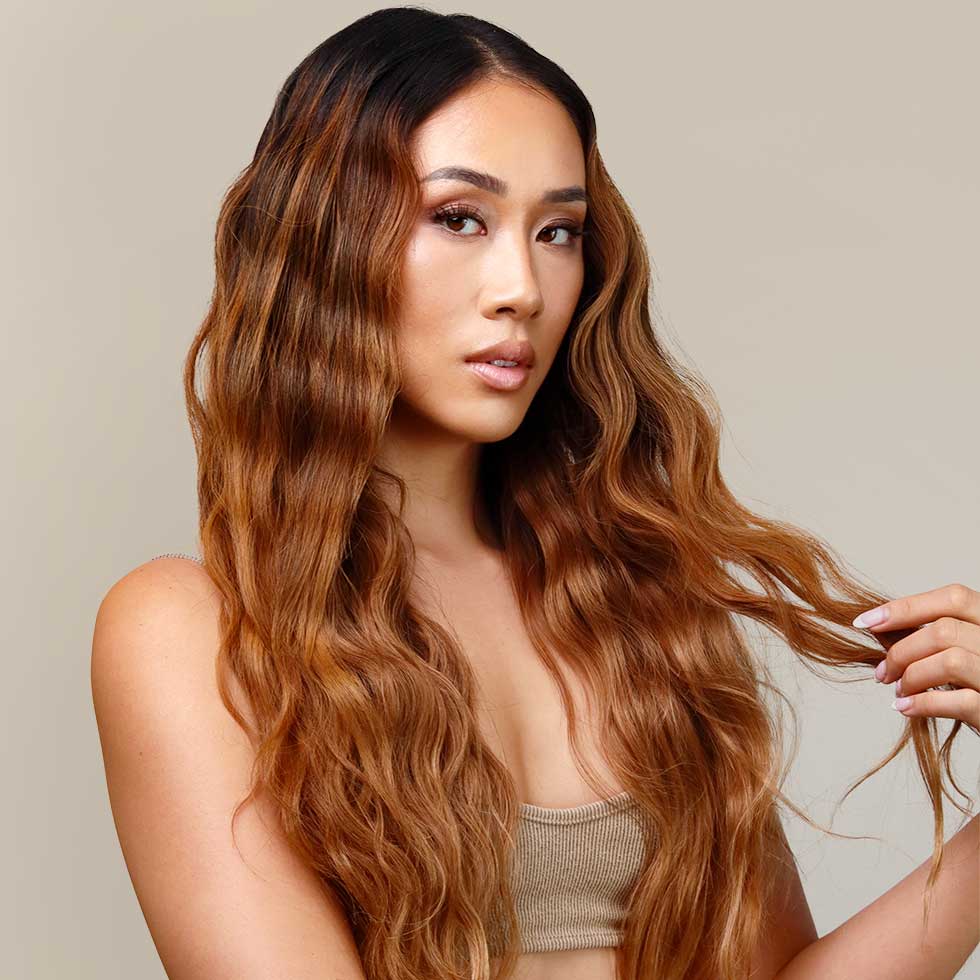 Extremely Long Hair Extensions in Brown