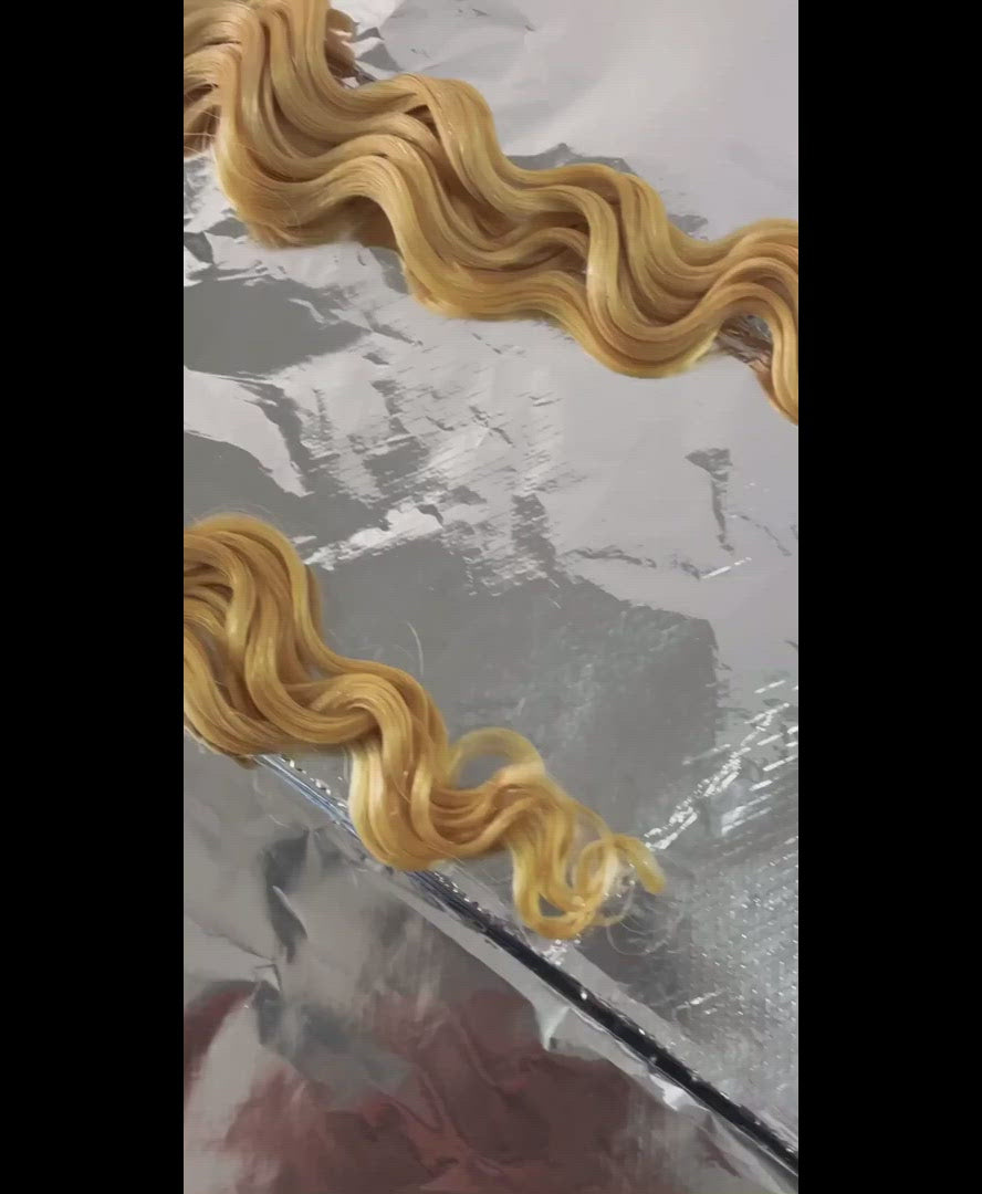 curly pink tape-in hair extensions tape-ins by perfect locks - video preview