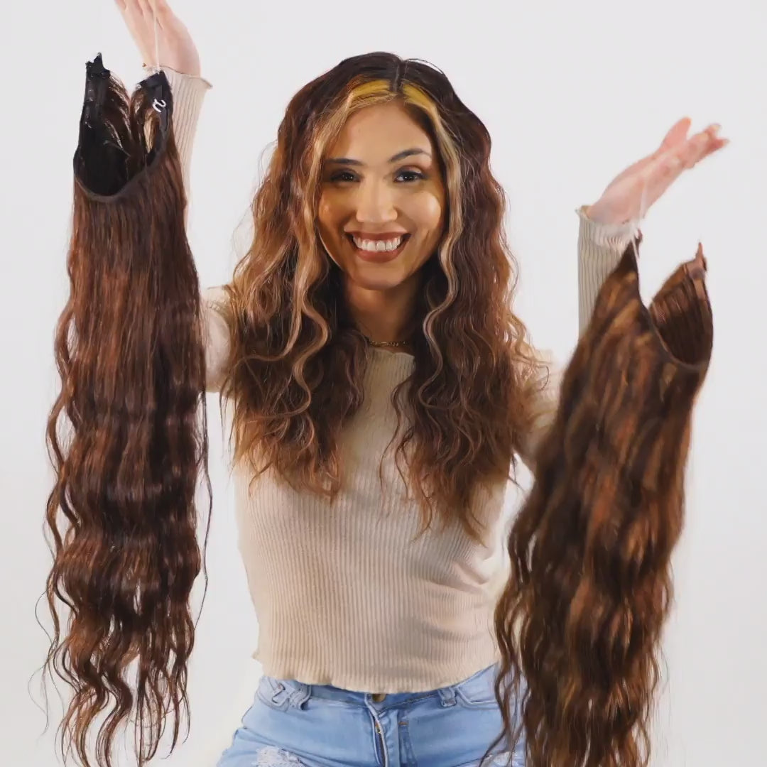 curly perfect crown hair extensions clip-in crowns by locks - video preview