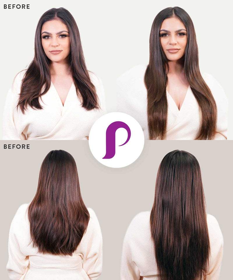 chocolate brown (3) straight tape in hair extensions by Perfect Locks