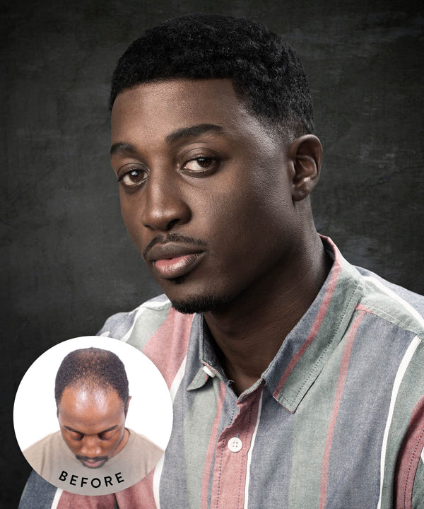 Brush Wave Men's Toupee Natural Black