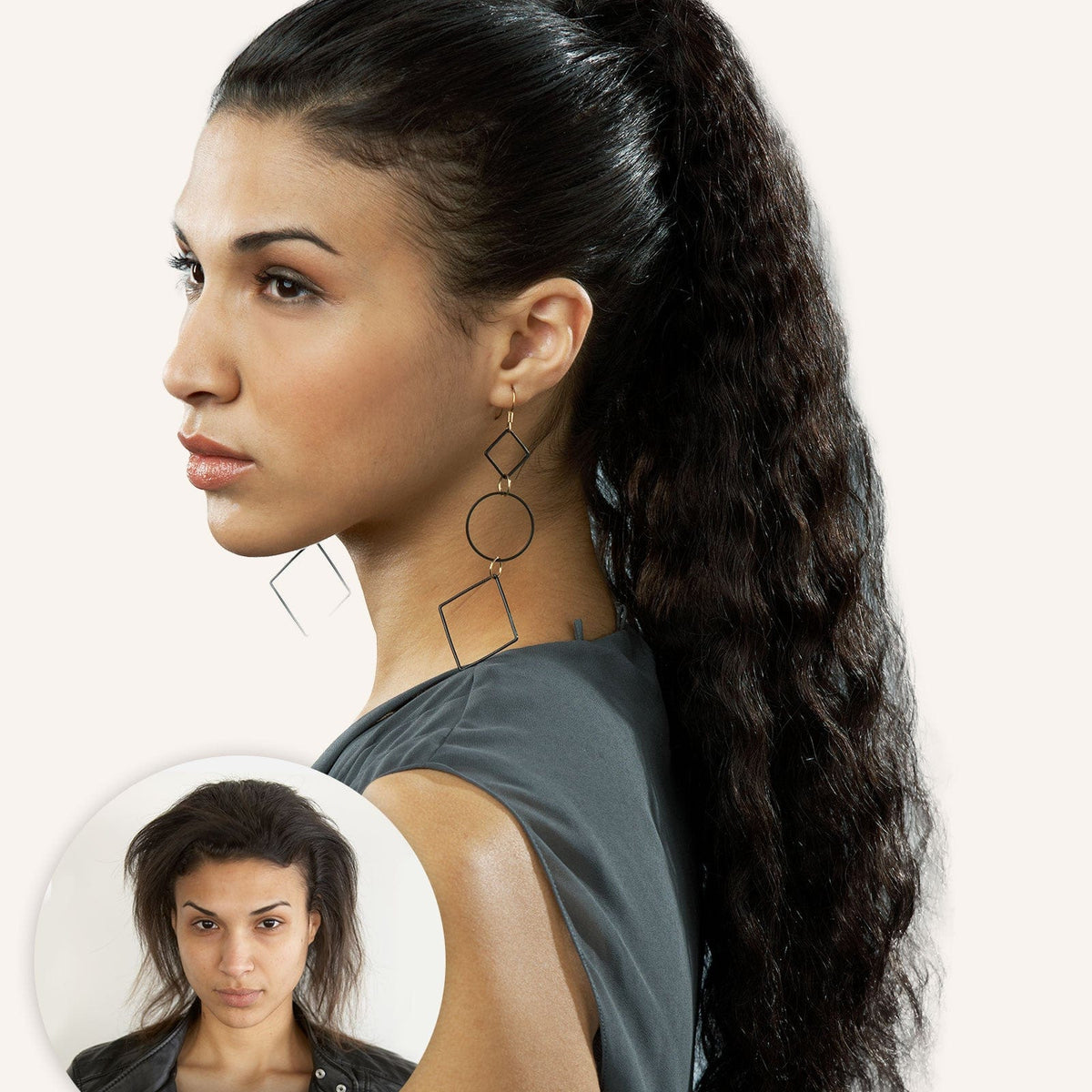 Ponytail hair piece Clipin Long curly 2020 Wave Ponytail Extension Clip in - 24 Inch Long Wavy Curly  main image 2