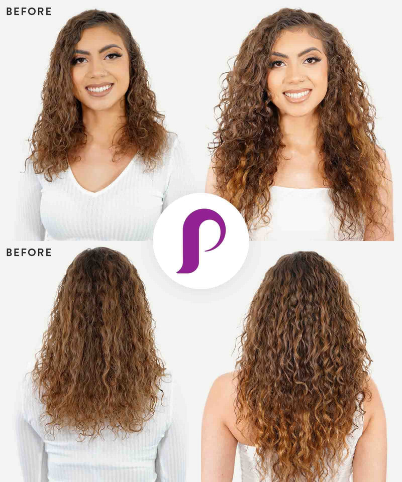 honey blonde (27) curly tape in hair extensions by Perfect Locks