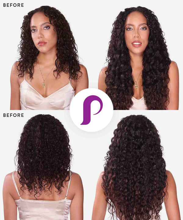 natural black (1B) curly tape in hair extensions by Perfect Locks
