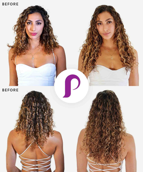 toffee blonde highlights (4/27) curly tape in hair extensions by Perfect Locks