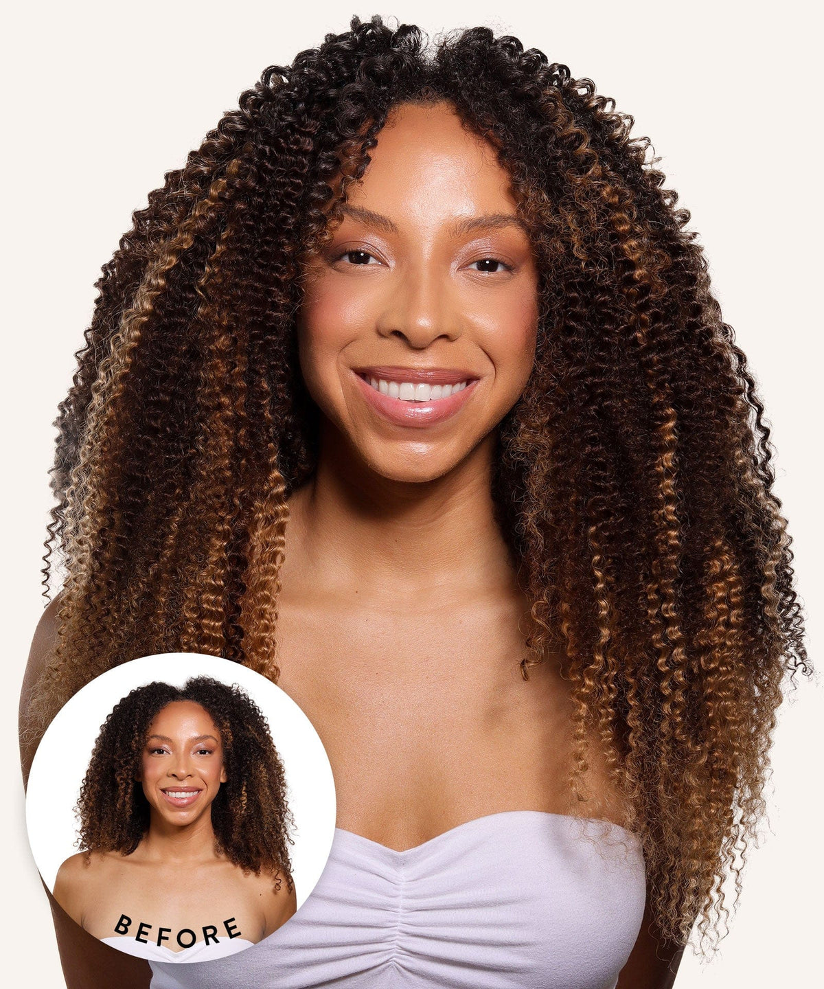 20” 27T613 CURLY DARK BLONDE 3/4  head clip ins Amazon.com : 4Pcs Clip in Hair Extensions, 20 Inches Long  main image 2