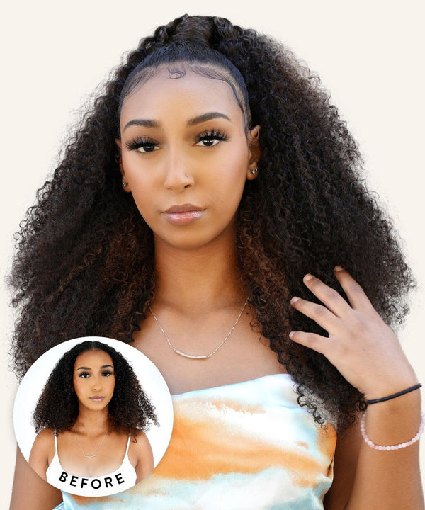 Kinky curly u deals tip hair extensions