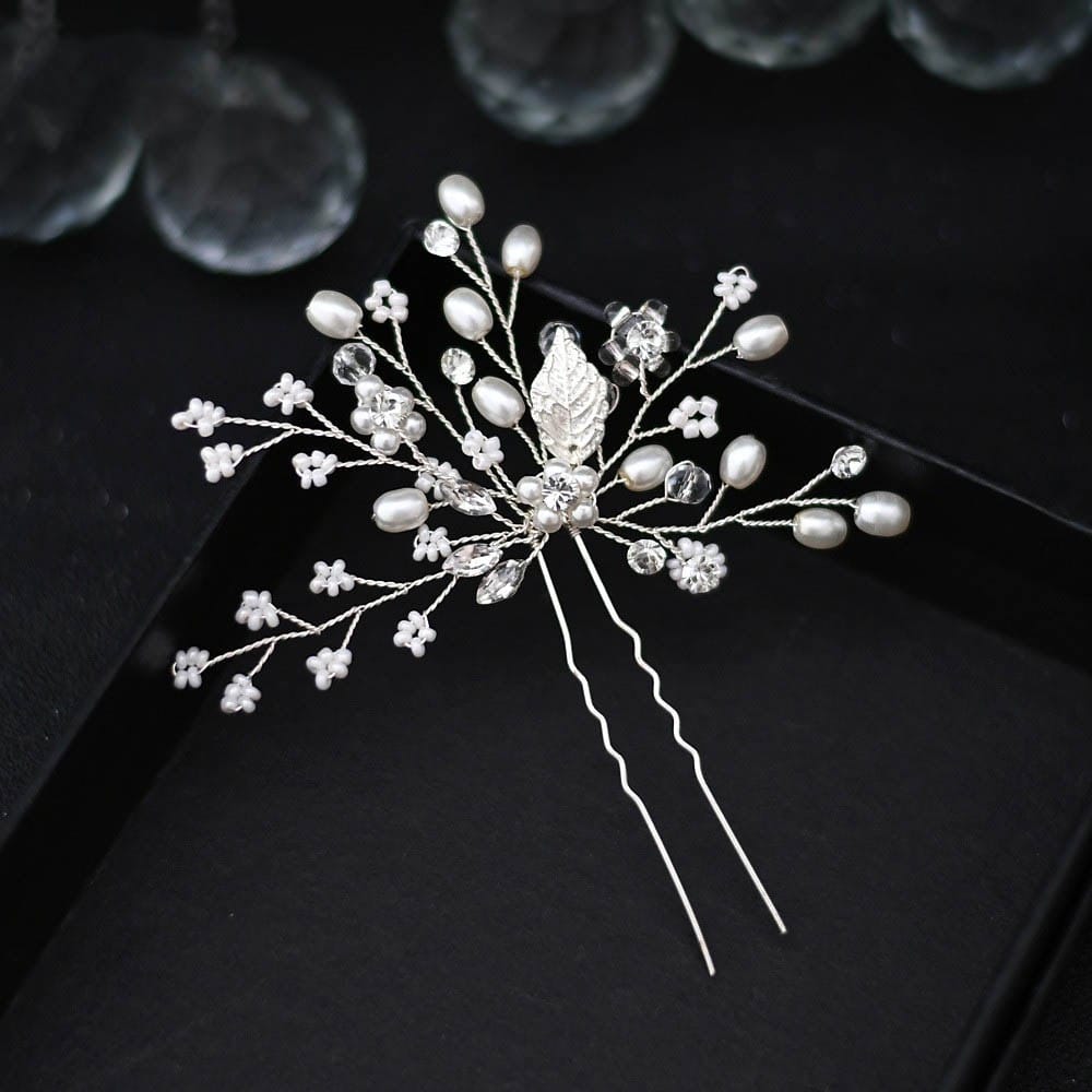 Bohemian Sterling Silver and Mother of Pearl Inlay Hair Pin Roma Hair Pins - Mother of Pearl — Edera Jewelry | Heirloom  main image 4