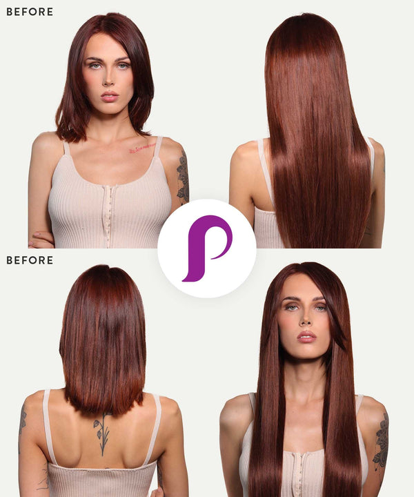 dark auburn (33) straight tape in hair extensions by Perfect Locks