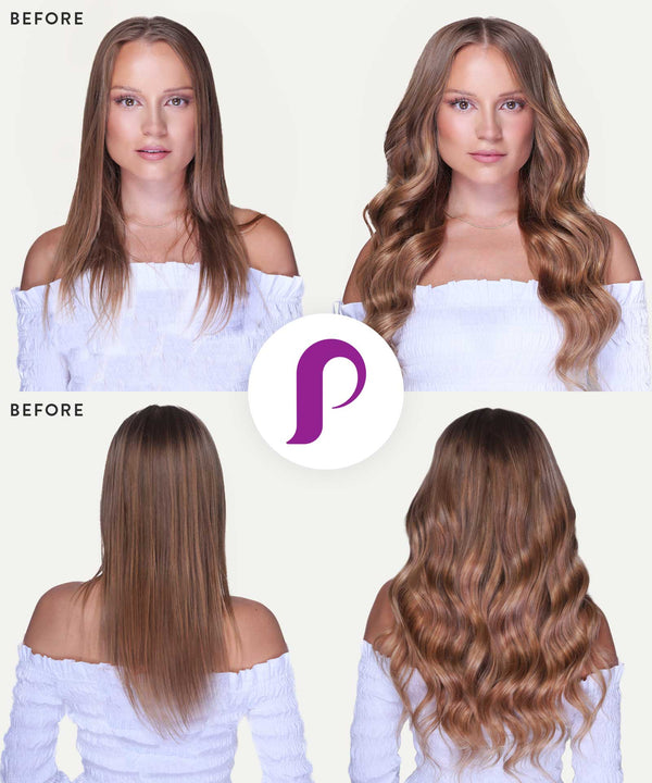 golden brown (6) straight tape in hair extensions by Perfect Locks