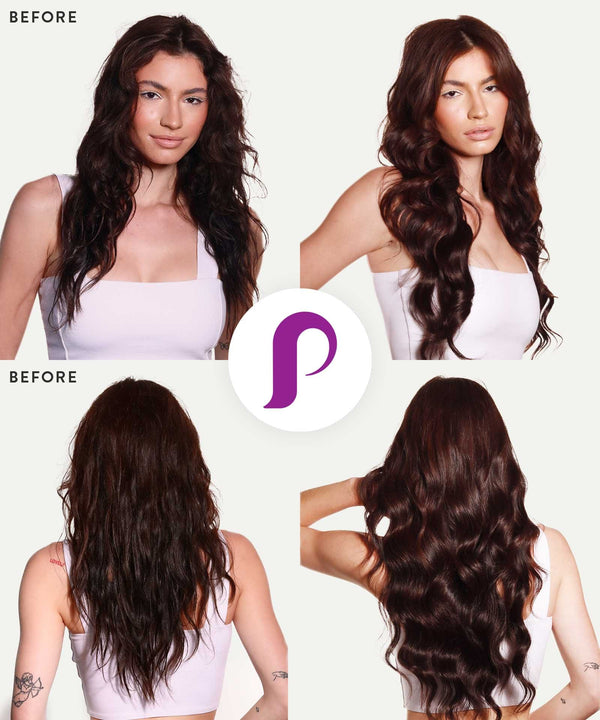 golden brown (6) wavy tape in hair extensions by Perfect Locks