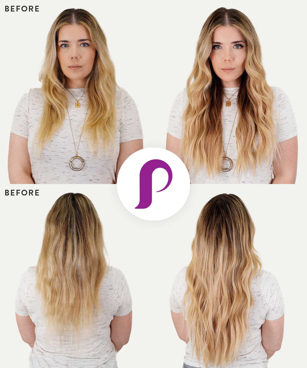chocolate toffee ombre (4/6/27) wavy tape in hair extensions by Perfect Locks