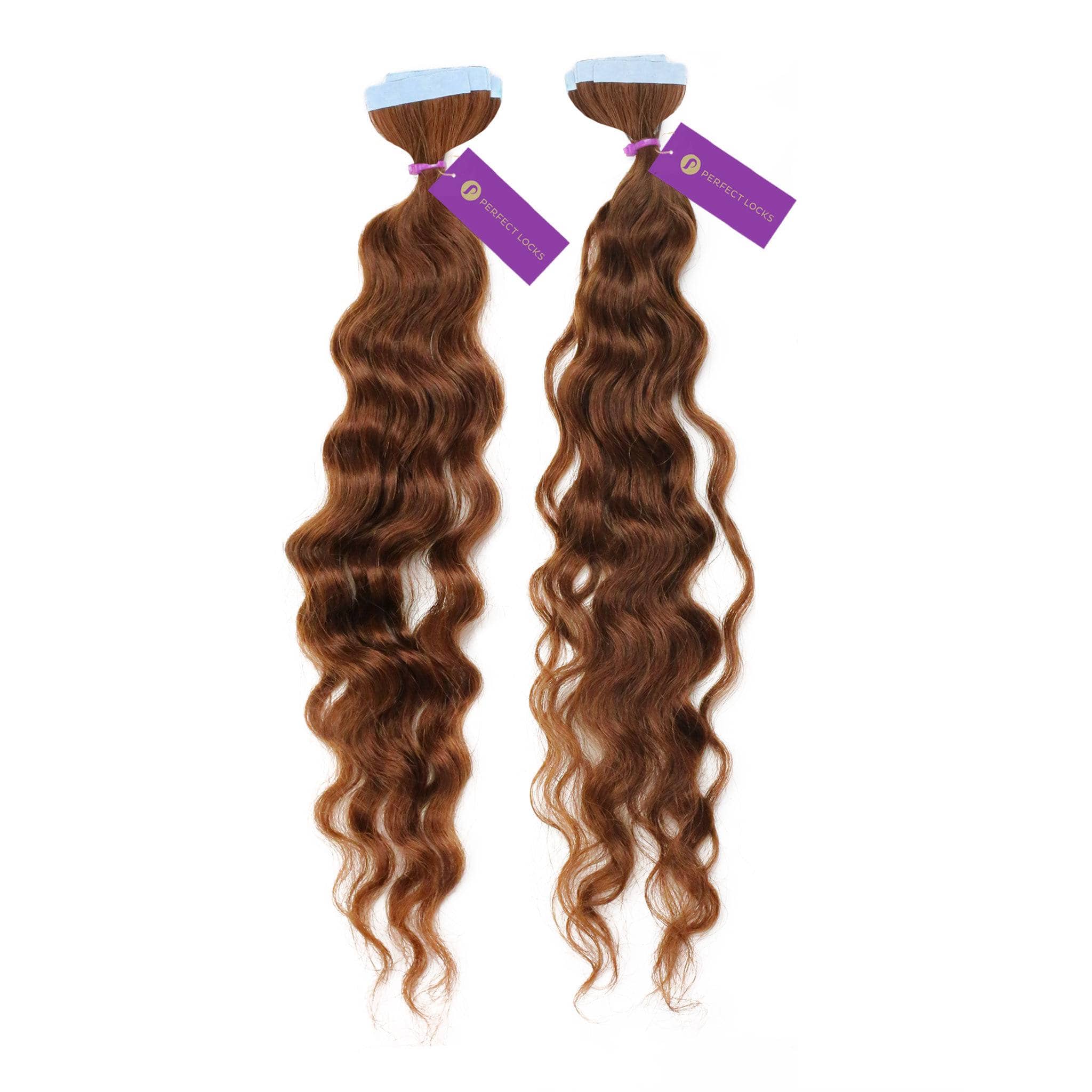14 Inch Tape In Human Hair Extensions 20pc Wavy Professional Set 14 Water Wave Tape in Human Hair Extensions | Real Black  main image 3