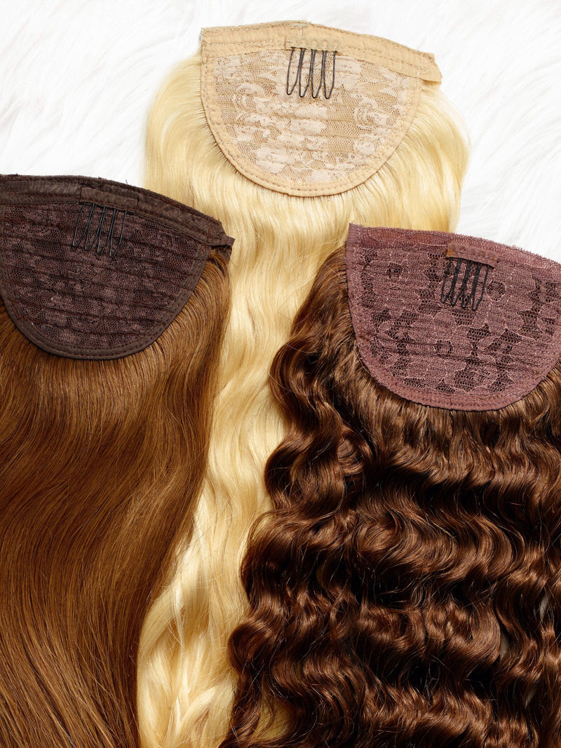 human hair clip-in ponytail extensions