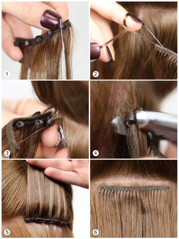 how to install beaded weft extensions
